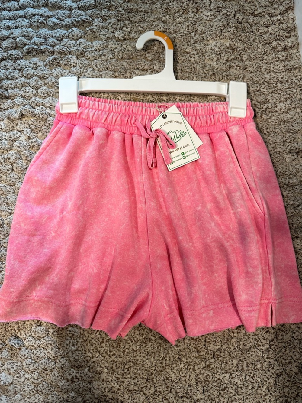 Very J Pink Tie-Waist Athletic Shorts